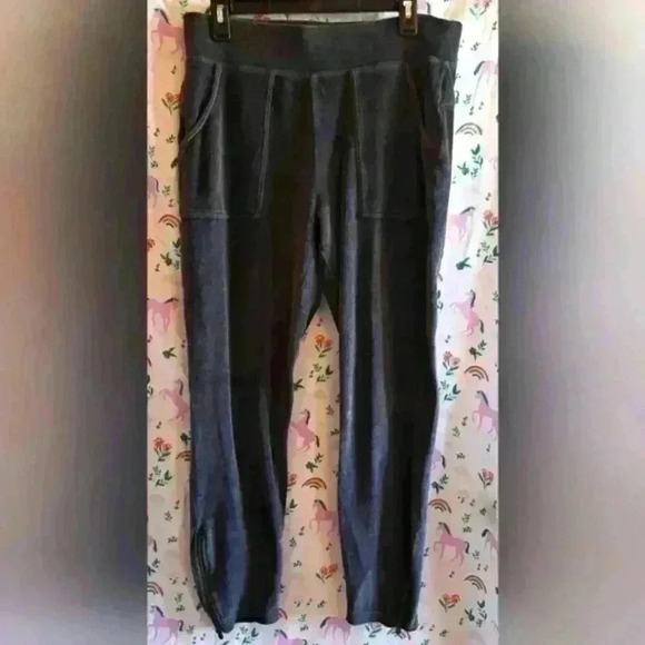 Athleta Grey Velour Comfy Cozy Warm Winter Casual Jogger Sweat Pant SZ M - Picture 1 of 3